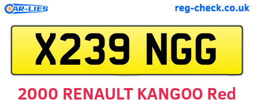 X239NGG are the vehicle registration plates.