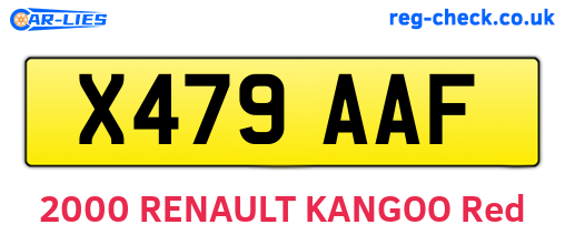 X479AAF are the vehicle registration plates.