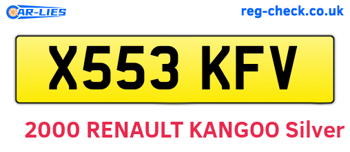 X553KFV are the vehicle registration plates.