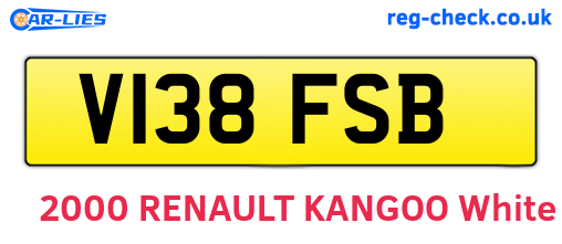 V138FSB are the vehicle registration plates.