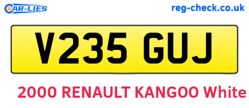 V235GUJ are the vehicle registration plates.