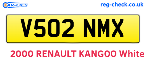 V502NMX are the vehicle registration plates.