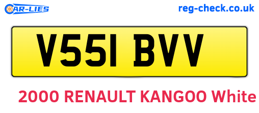 V551BVV are the vehicle registration plates.