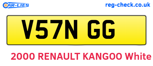 V57NGG are the vehicle registration plates.