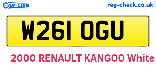W261OGU are the vehicle registration plates.