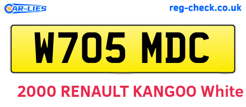 W705MDC are the vehicle registration plates.