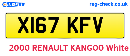 X167KFV are the vehicle registration plates.