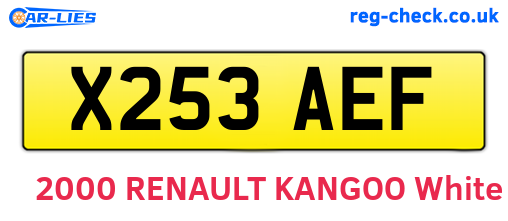 X253AEF are the vehicle registration plates.