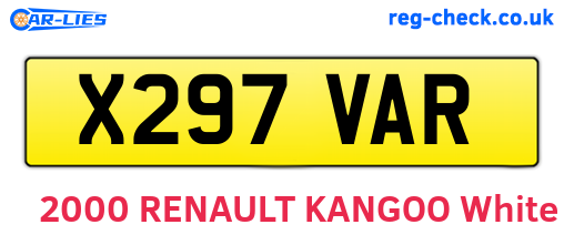 X297VAR are the vehicle registration plates.