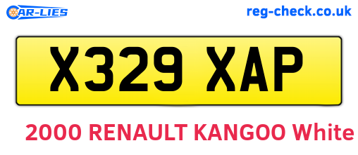 X329XAP are the vehicle registration plates.