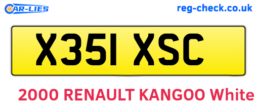 X351XSC are the vehicle registration plates.