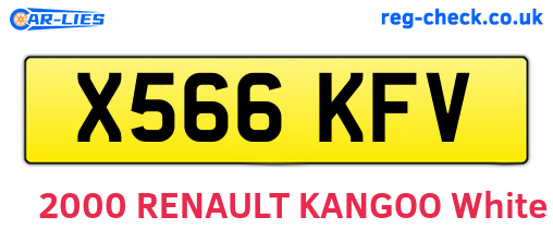 X566KFV are the vehicle registration plates.