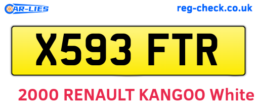 X593FTR are the vehicle registration plates.