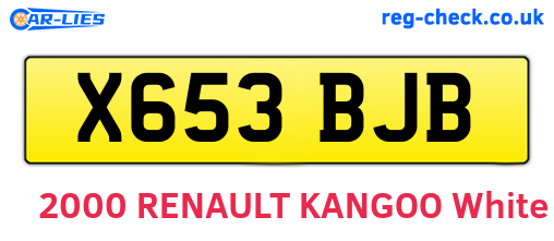 X653BJB are the vehicle registration plates.