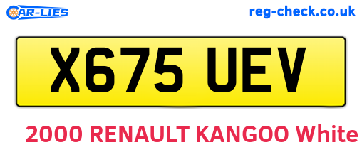 X675UEV are the vehicle registration plates.