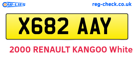 X682AAY are the vehicle registration plates.