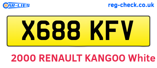 X688KFV are the vehicle registration plates.
