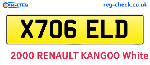 X706ELD are the vehicle registration plates.
