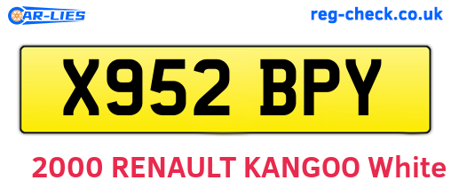 X952BPY are the vehicle registration plates.