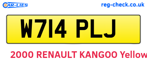 W714PLJ are the vehicle registration plates.