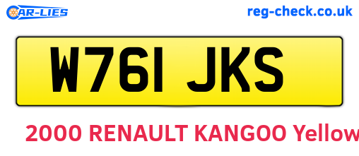 W761JKS are the vehicle registration plates.