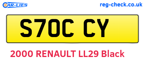 S70CCY are the vehicle registration plates.
