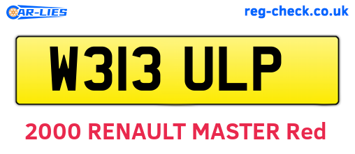 W313ULP are the vehicle registration plates.