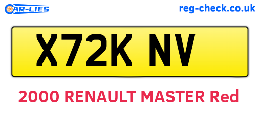 X72KNV are the vehicle registration plates.