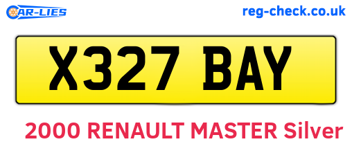 X327BAY are the vehicle registration plates.