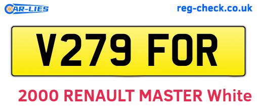 V279FOR are the vehicle registration plates.