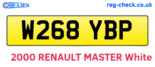 W268YBP are the vehicle registration plates.