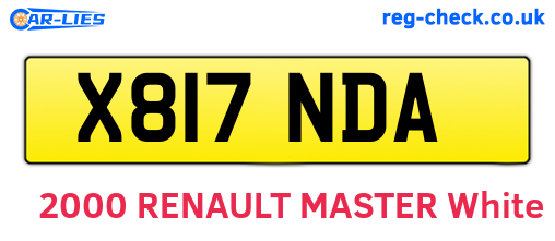X817NDA are the vehicle registration plates.