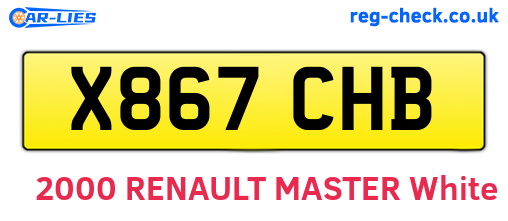 X867CHB are the vehicle registration plates.
