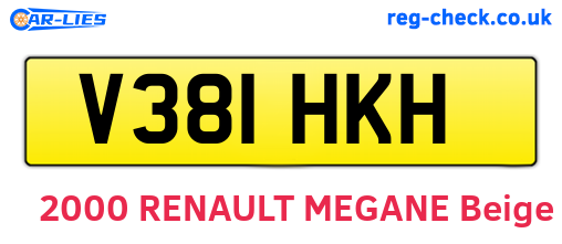 V381HKH are the vehicle registration plates.