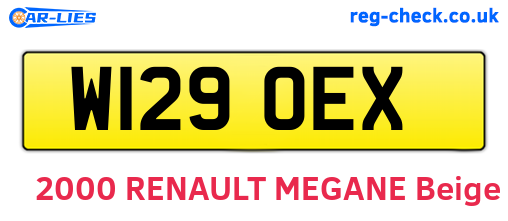W129OEX are the vehicle registration plates.