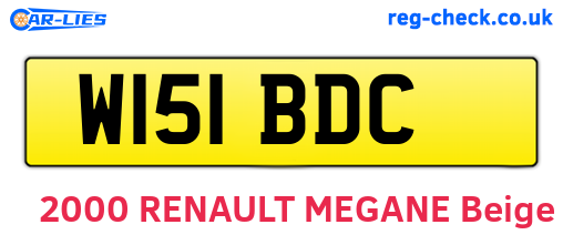 W151BDC are the vehicle registration plates.