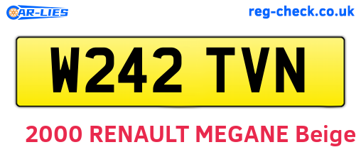 W242TVN are the vehicle registration plates.