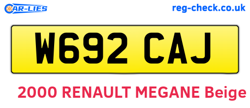 W692CAJ are the vehicle registration plates.