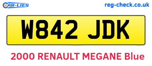 W842JDK are the vehicle registration plates.