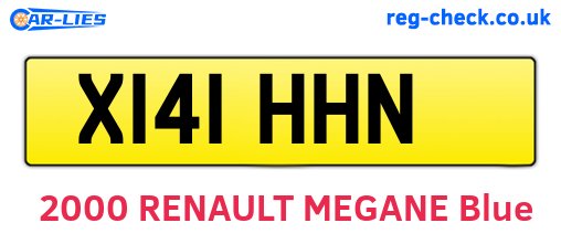X141HHN are the vehicle registration plates.