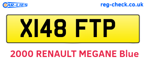 X148FTP are the vehicle registration plates.