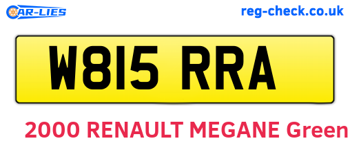 W815RRA are the vehicle registration plates.
