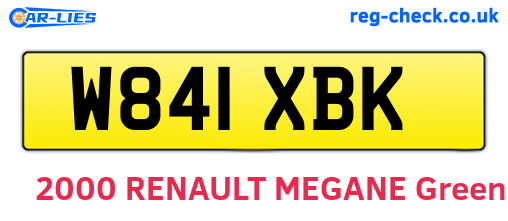W841XBK are the vehicle registration plates.