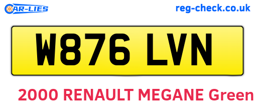 W876LVN are the vehicle registration plates.