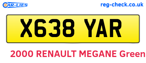 X638YAR are the vehicle registration plates.