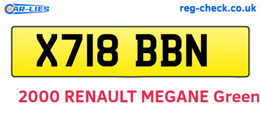 X718BBN are the vehicle registration plates.