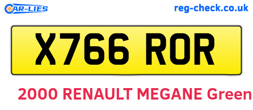 X766ROR are the vehicle registration plates.