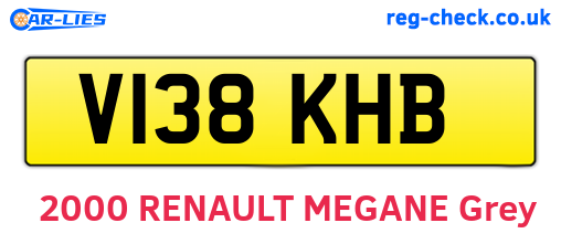 V138KHB are the vehicle registration plates.