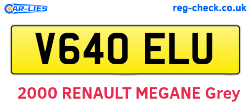 V640ELU are the vehicle registration plates.