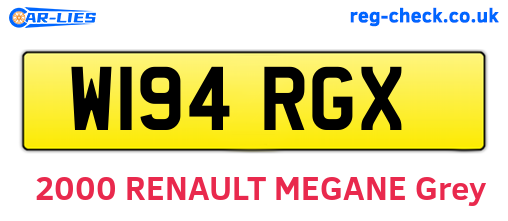 W194RGX are the vehicle registration plates.